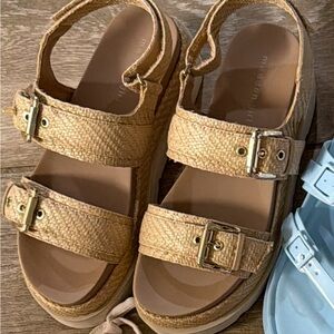 Madden Girl Natural Tan Woven Espadrille Platform Sandals